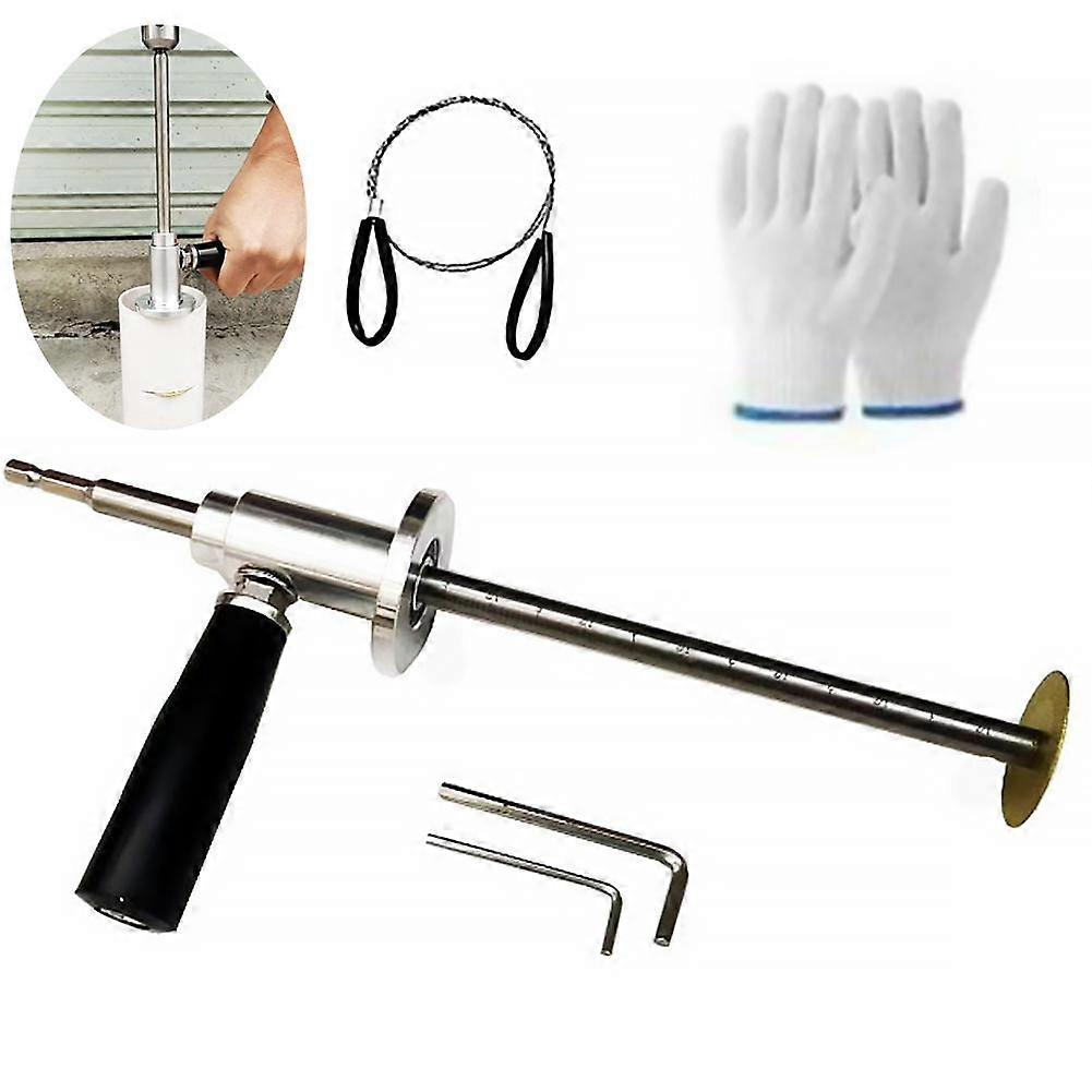 PVC pipe cutter with scale adjustable cutting length for plumbing installation