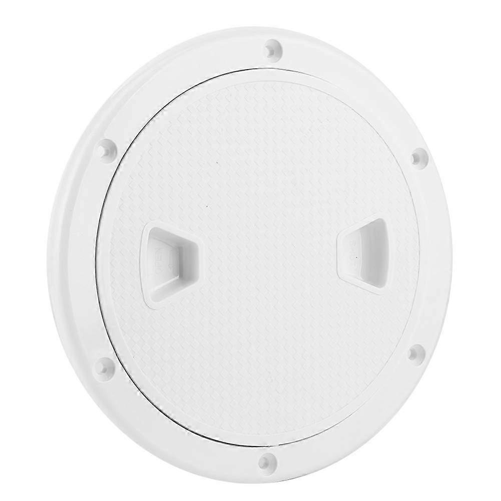 6in ABS Boat Deck Plate with Non-Slip Surface for Horizontal Vertical Installation and Detachable Cover for Yachts and Marine Use