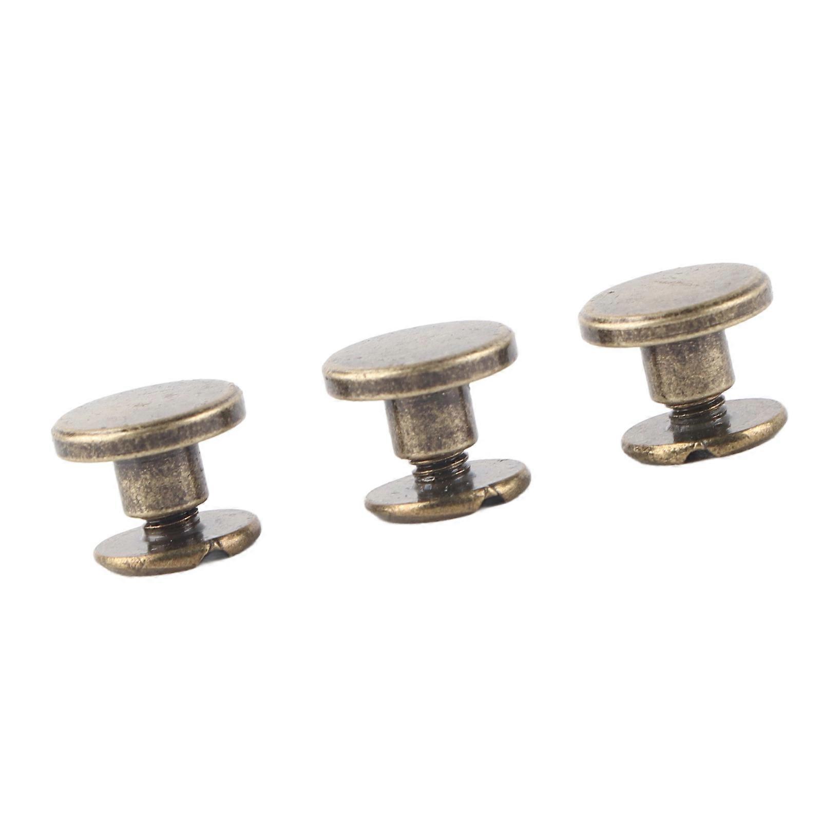 20pcs 5mm Flat Head Copper Screws Nuts Rivets Leather Caps