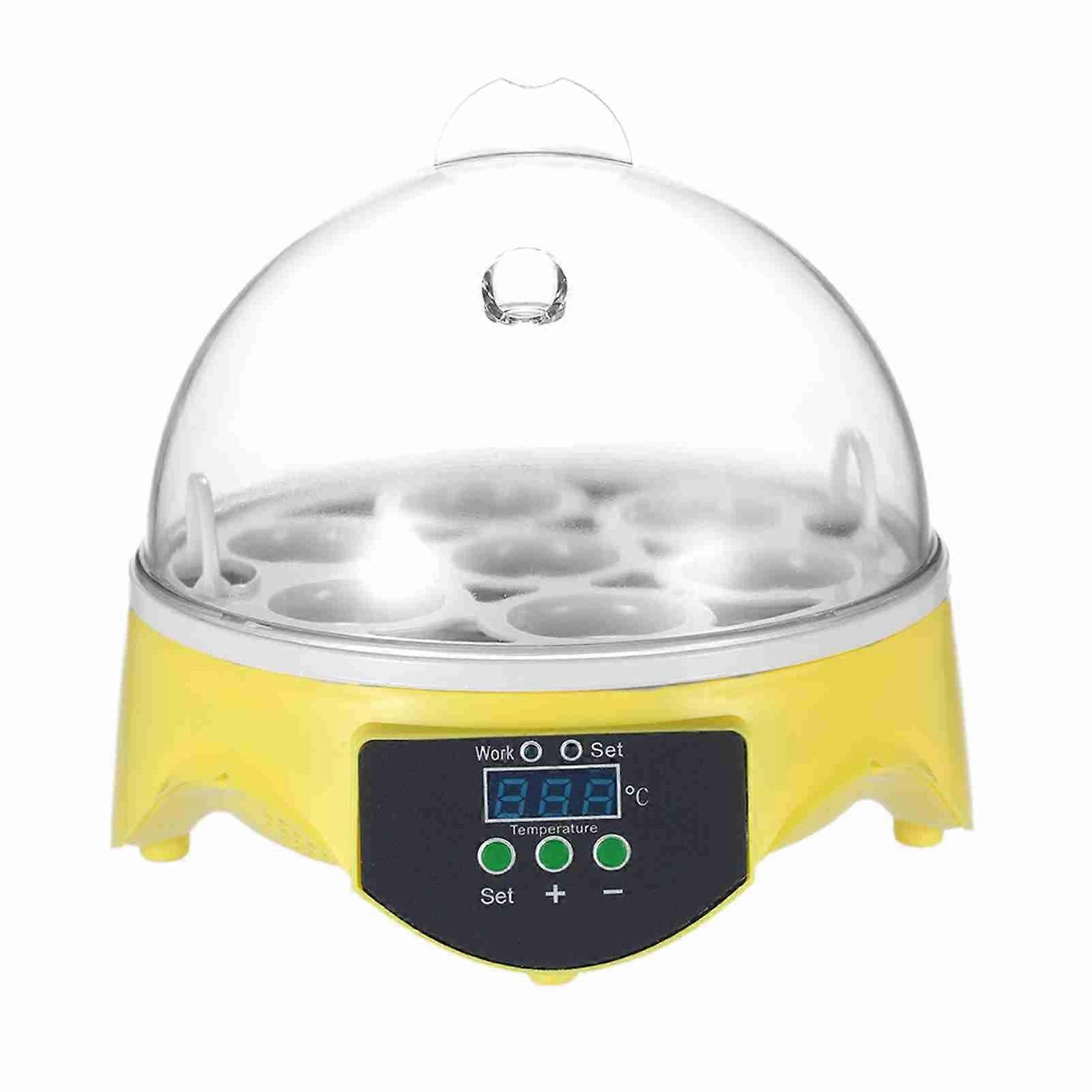 7 Eggs Mini Digital Egg Incubator Hatcher Automatic Temperature Control Transparent Eggs Hatching Machine for Chicken Duck Bird AC110V