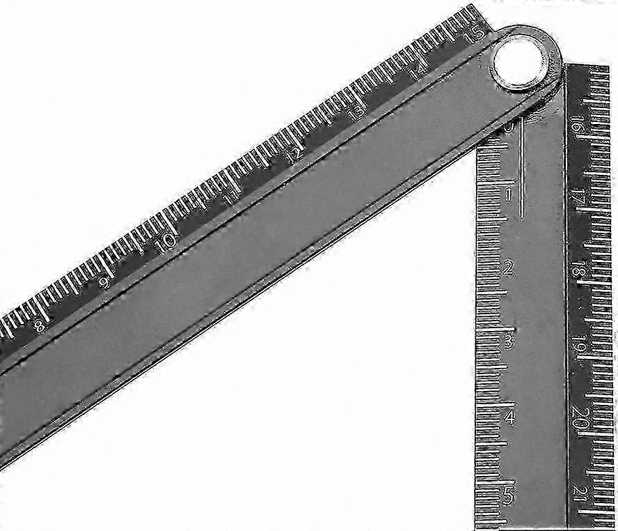 Aluminum Alloy L-Type Folding Ruler, 300mm/11.8 Inch, 90 Degree Angle Tool for Mechanical Design and Measurement