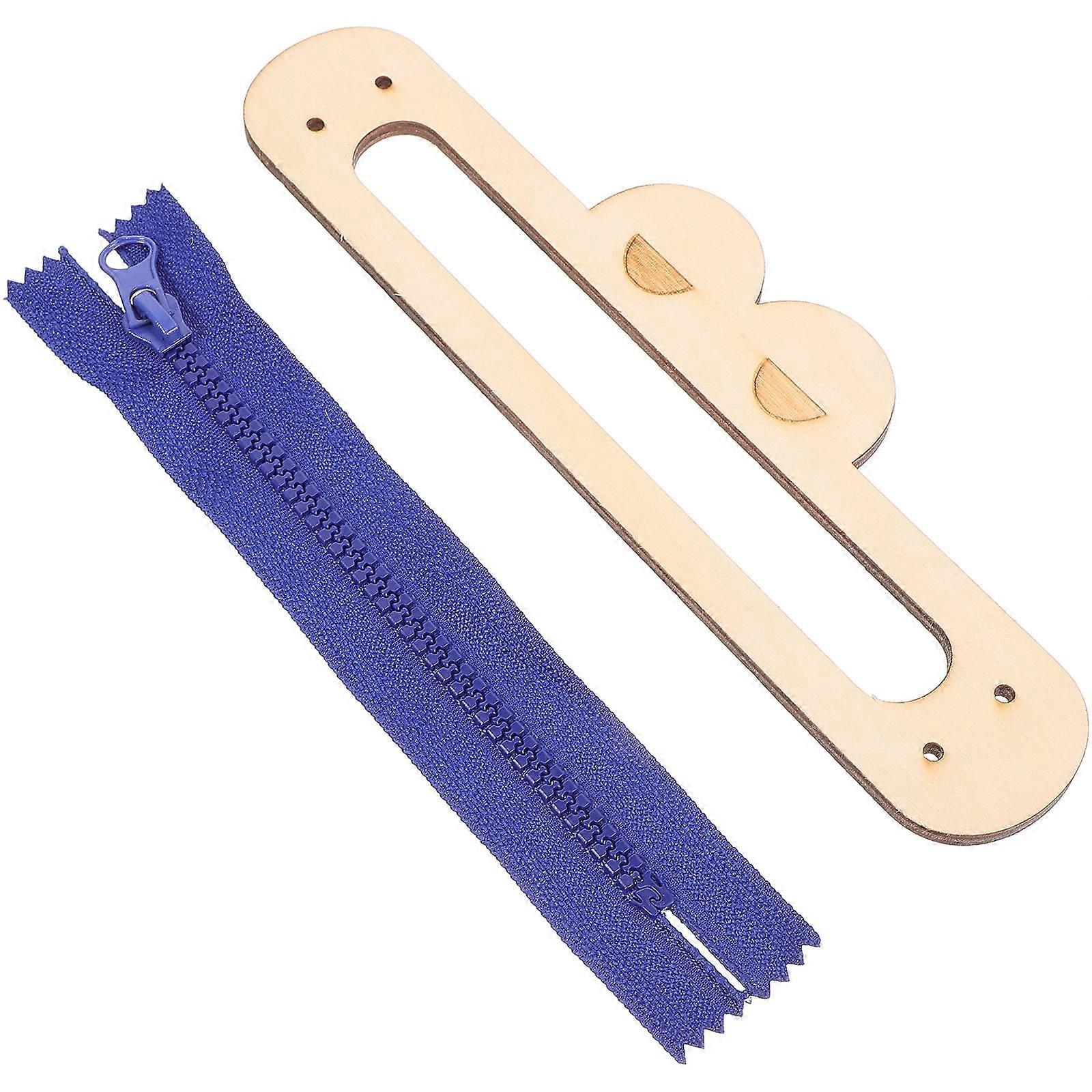 Wooden Frog Zipper Busy Board for Children's Play and Learning Crafted from Safe Wood Dark Blue