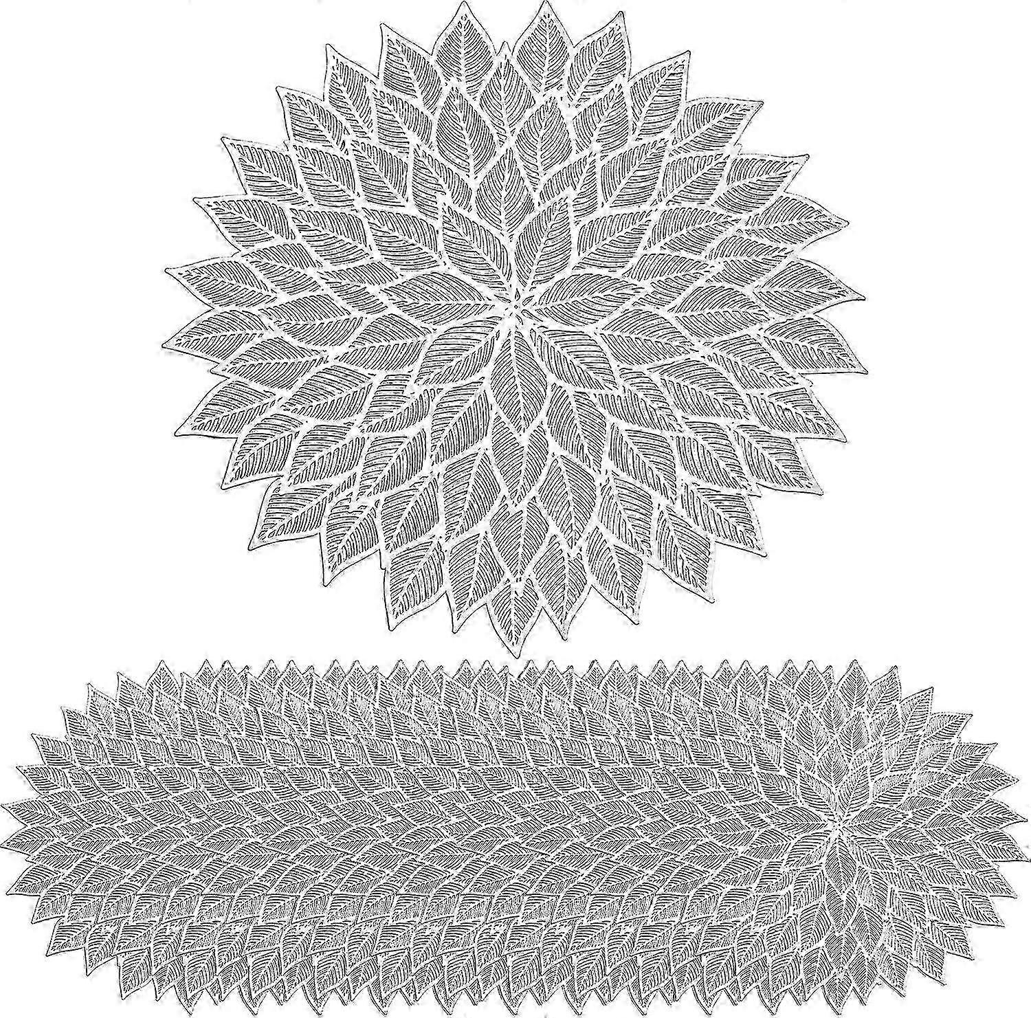 12 Round Metallic Vinyl Placemats with Elegant Design for Dining Table Decor