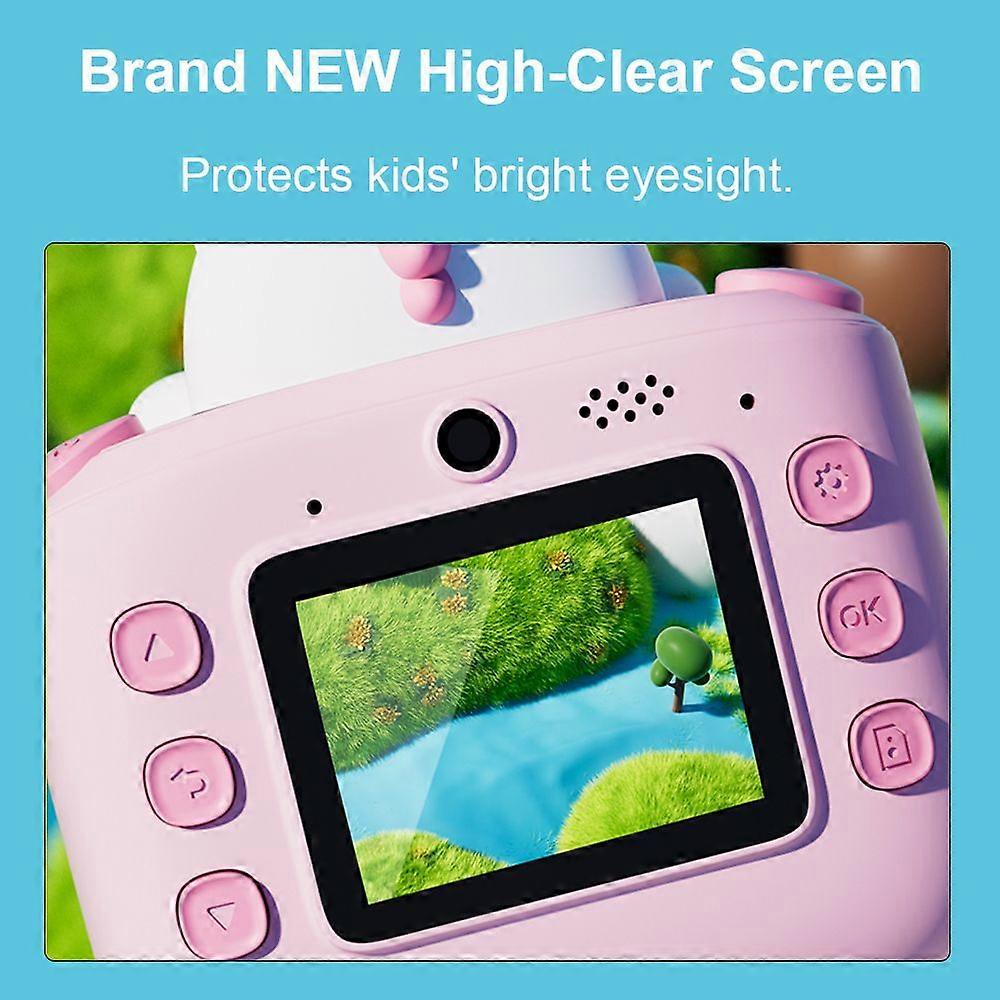Kids Camera 48MP Front and Rear Kids Print Camera Thermal Print Multifunctional Camera for Kids High-Clear Screen 800mAh Battery Support 32GB Memory C