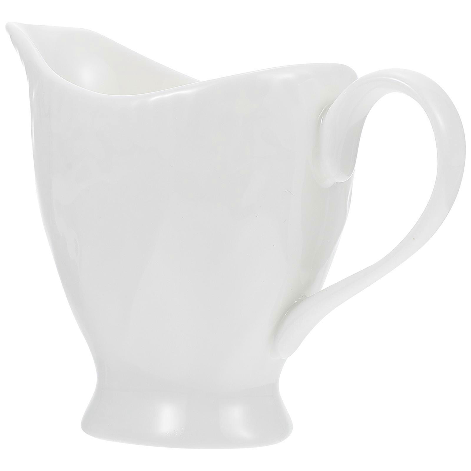 Ceramic Pitcher with Handle   Portable Milk Jug for Tea, Sauces, and Kitchen or Bar Use   Elegant and Versatile Design
