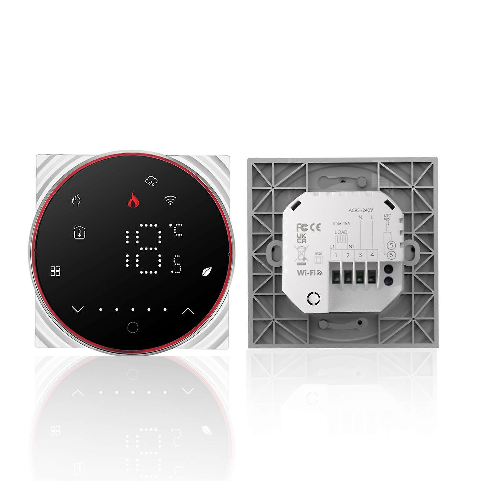 Smart WiFi Thermostat 16A 86x86mm Black Digital Programmable