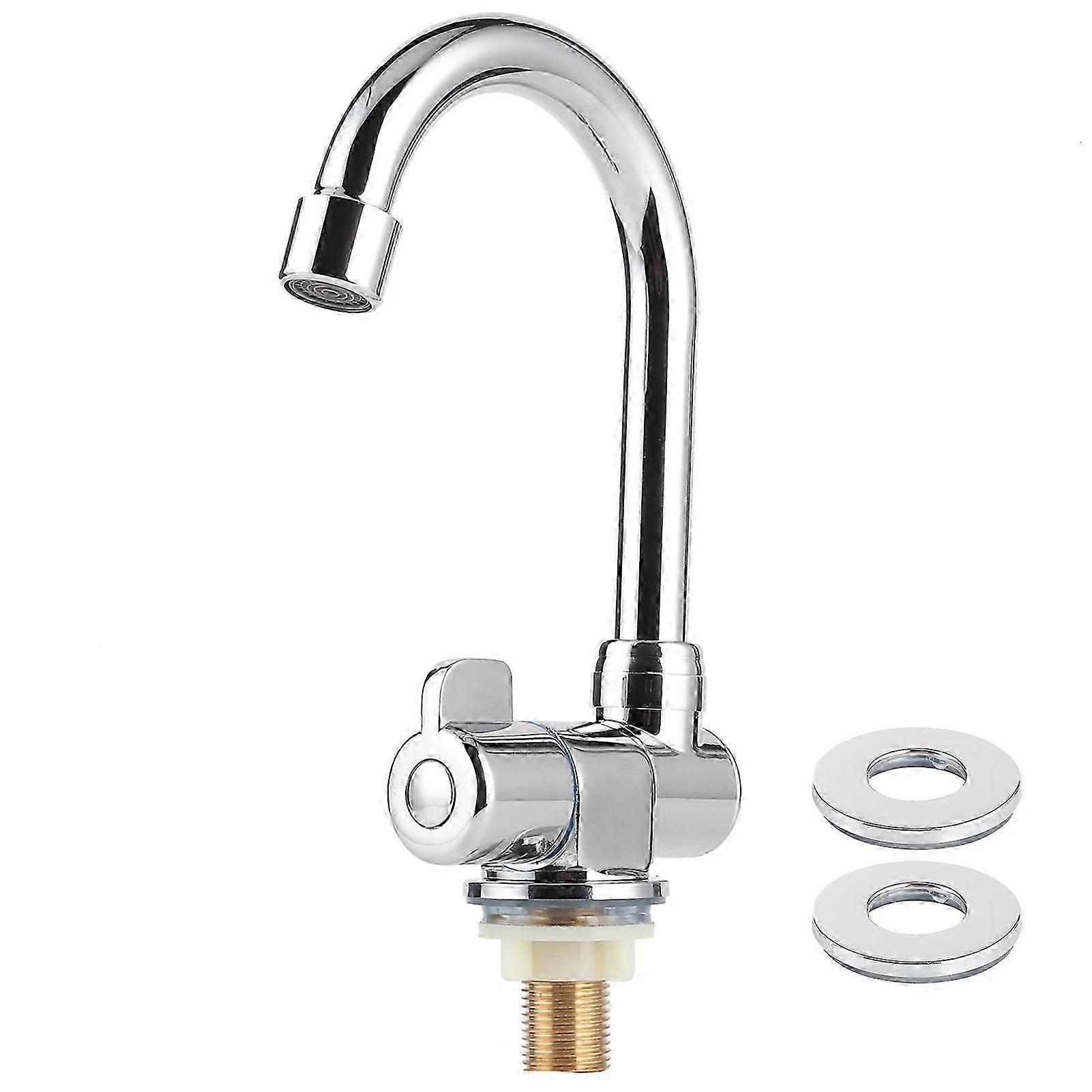 Single Cold Water Tap Basin Faucet 360 Degree Rotation 1/2in Mounting Thread for RV Motorhome
