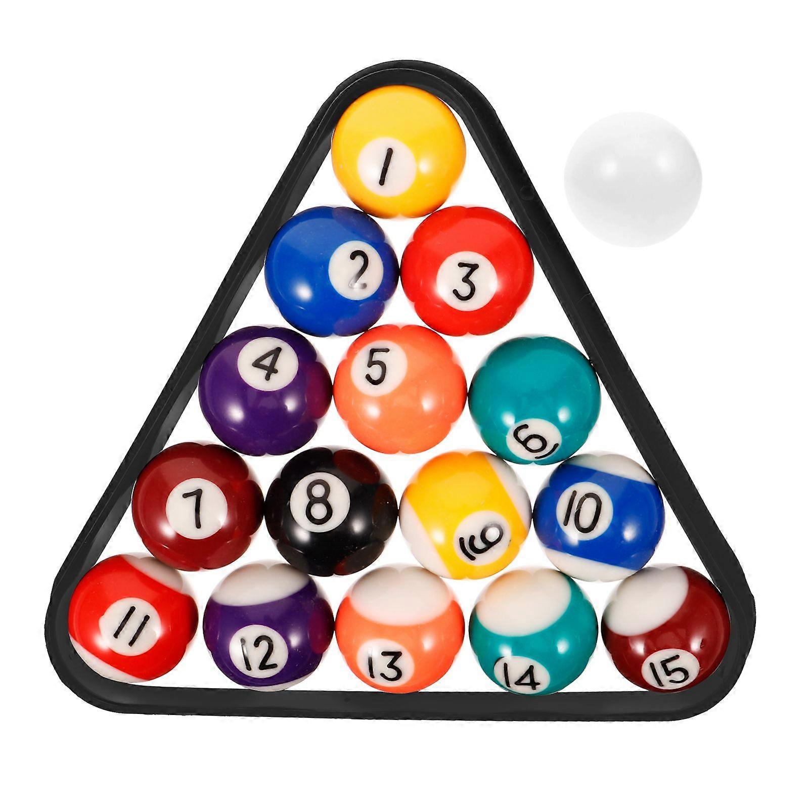 1 ensemble de jouets de boules de billard en résine Mini boules de billard résistantes à l’usure Mini boules de billard en résine avec support de billard