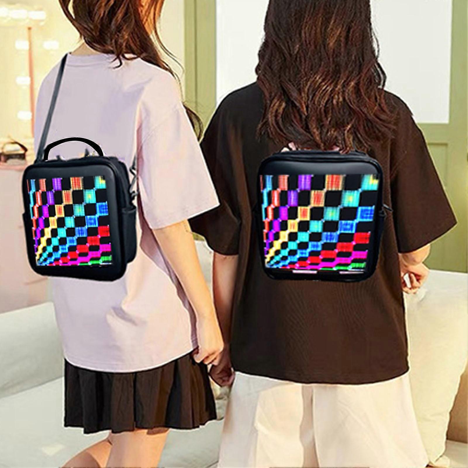 LED Backpack 64x64 Colorful Screen Bluetooth APP Control USB