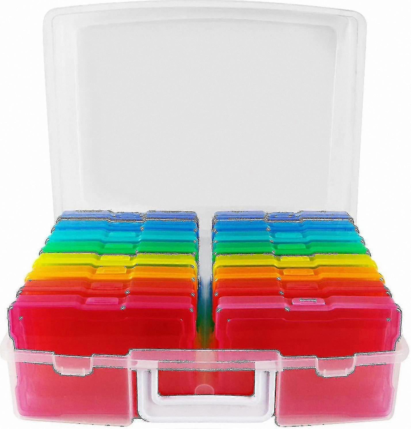 Transparent 4x6 Photo Storage Box with 16 Inner Compartments - Ideal for Organizing Pictures and Keepsakes