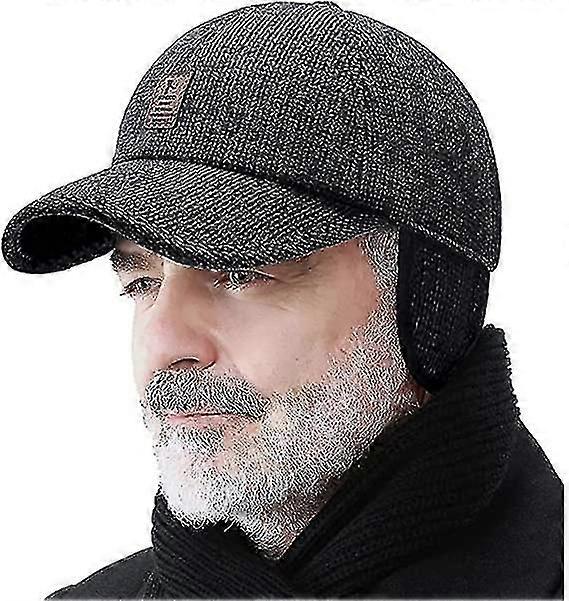 Adjustable Winter Hat for Men, Warm Sport Golf Baseball Cap with Earflaps