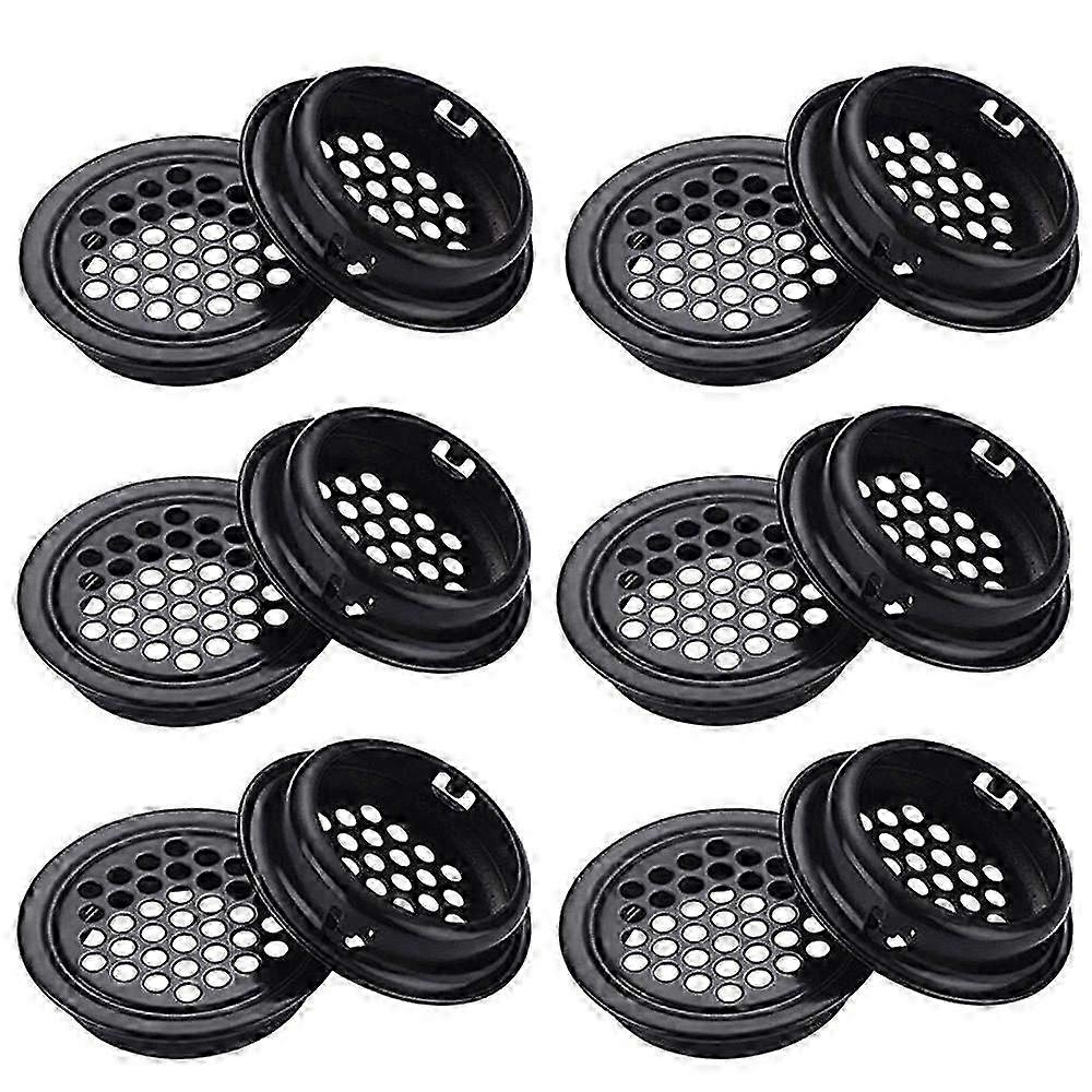 キャビネット用ブラックベンチレーショングリル - 35mmラウンド、ワードローブ30個