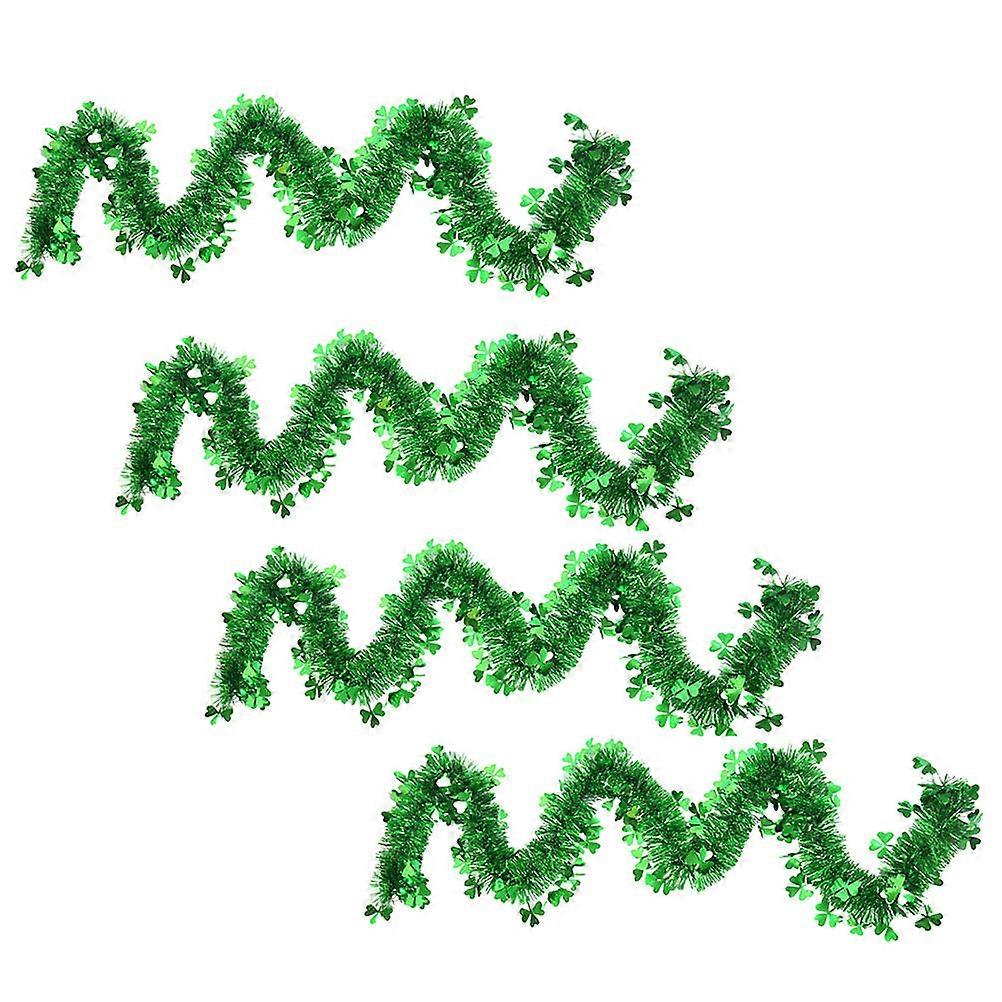 St Patrick's Day Hanging Decorations Creative Adornments for Doors and Windows Green Plastic 4 Pieces