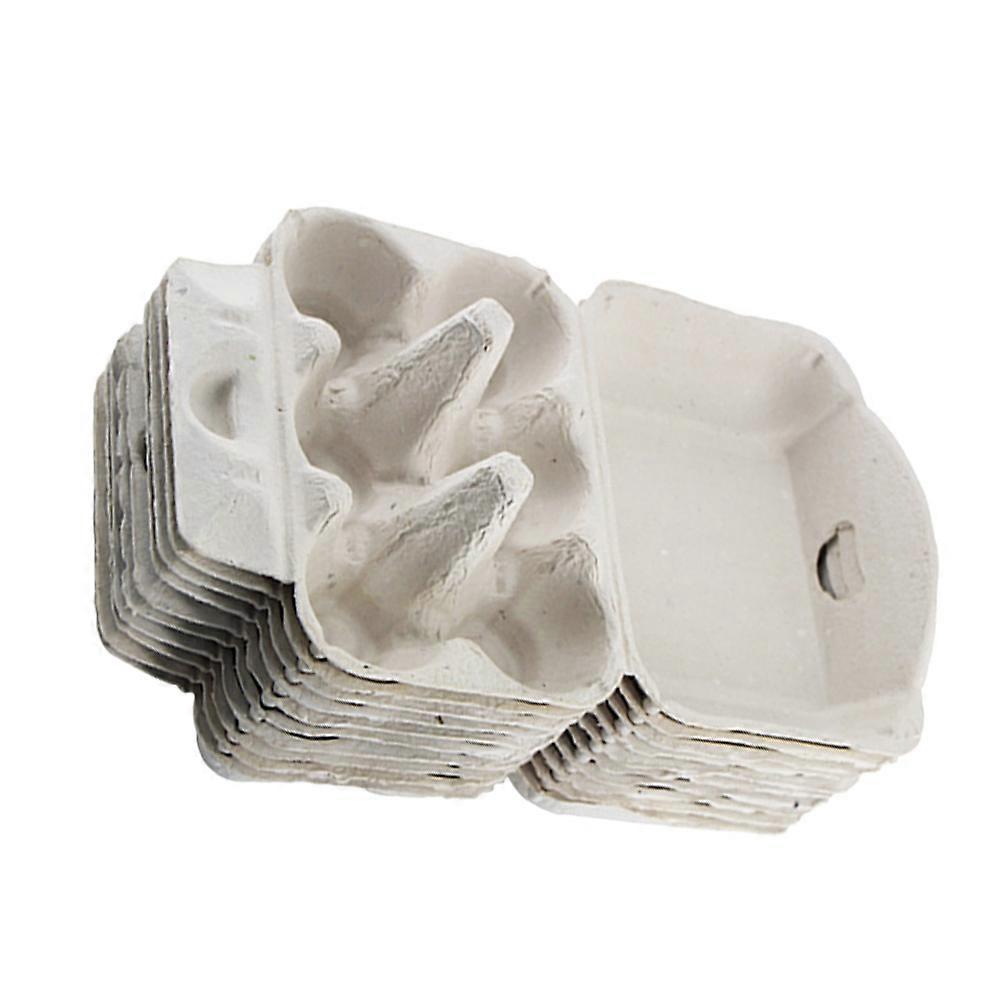 Stackable Egg Holder 10Pcs Made Of Paper Pulp For Egg Storage In Restaurants And Homes Light Grey With Design