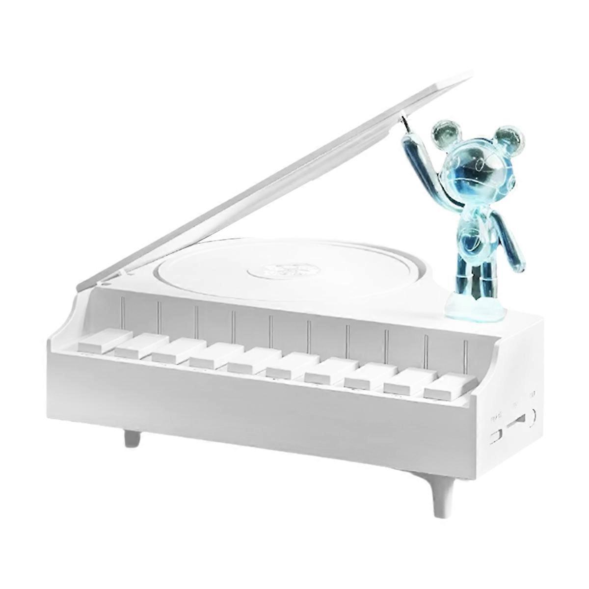 Portable Bluetooth Speaker White Noise Machine Mini Piano Music Box Support TF Card Radio Lamp Effect Gift B