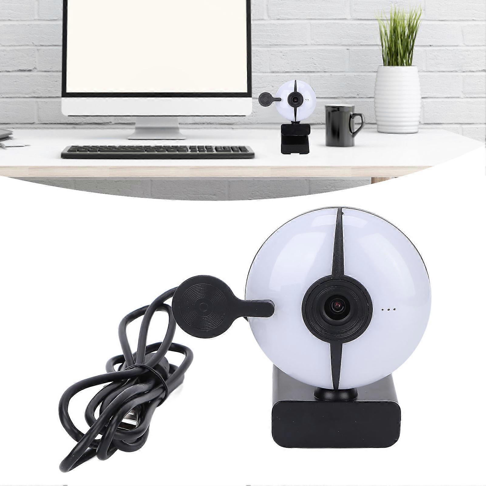 2K USB 2.0 Webcam with Mic, Noise Reduction & Adjustable Fill Light