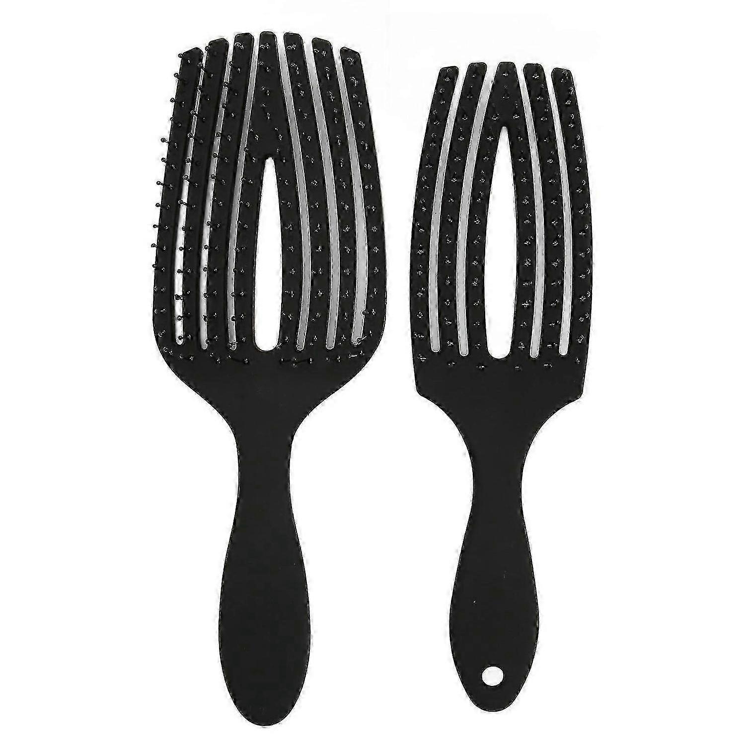 8-Piece Detangling and Styling Comb Set - 6-Row and 2-Row Hairbrushes for