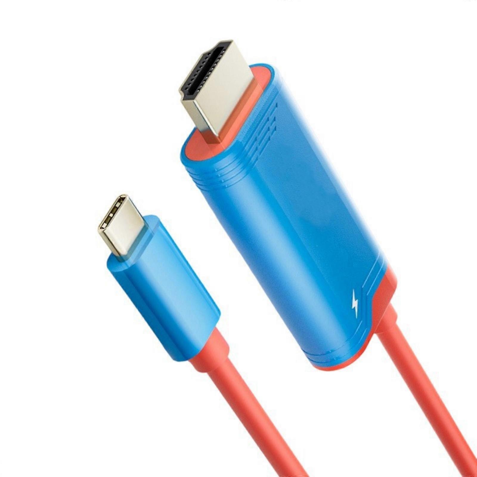 High Resolution 4K 60Hz Converter Transfer Cable Cord for NS2 Console Gaming Devices Red Blue Black ABS Gaming Accessory Red and blue