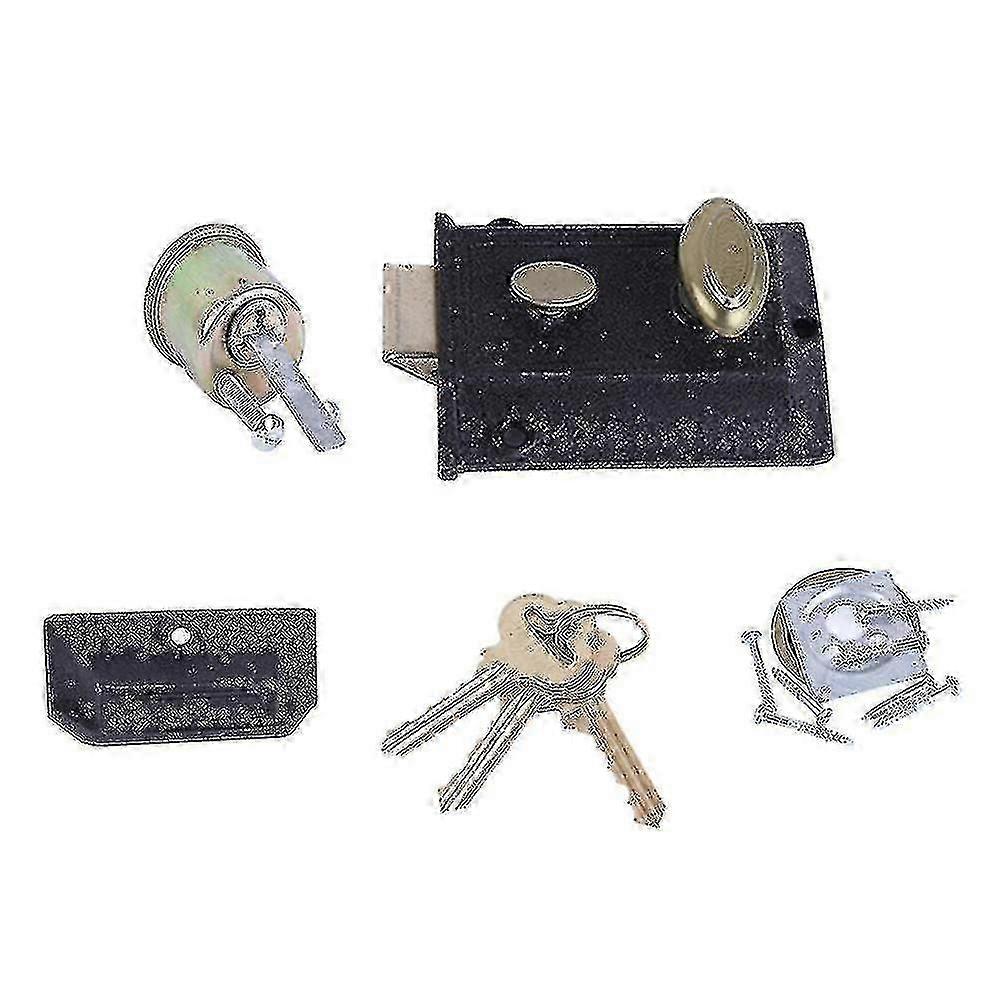 Durable outer door lock for security - Vintage cast iron spring lock