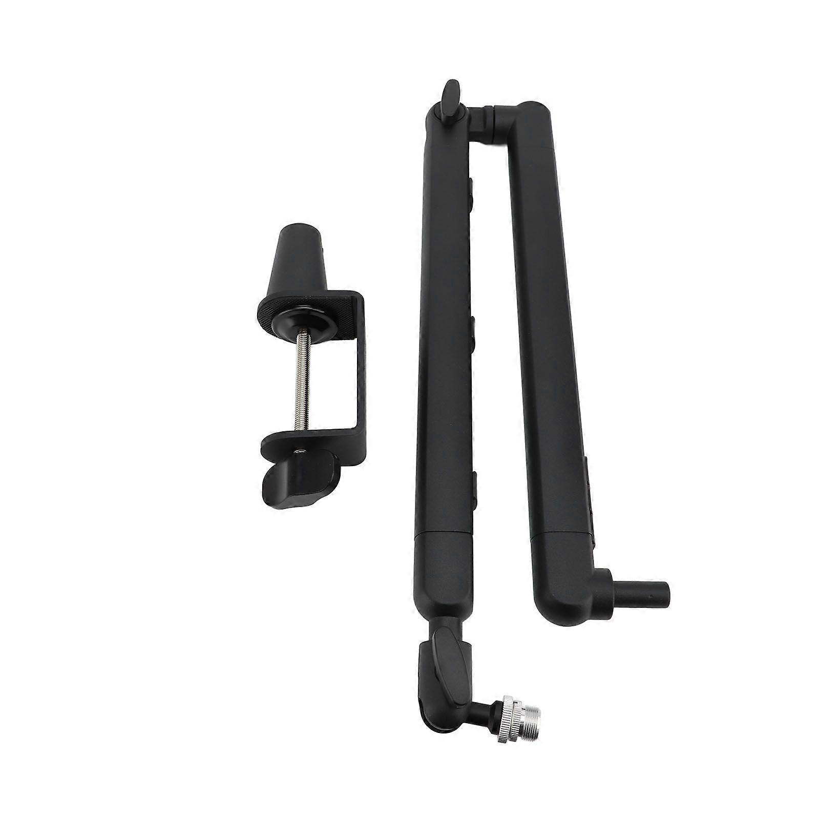 Microphone Boom Arm Folding Adjustable Microphone Stand with Desk Mount Clamp Screw Adapter Cable Management for Podcast Streaming Gaming Anti Shake S
