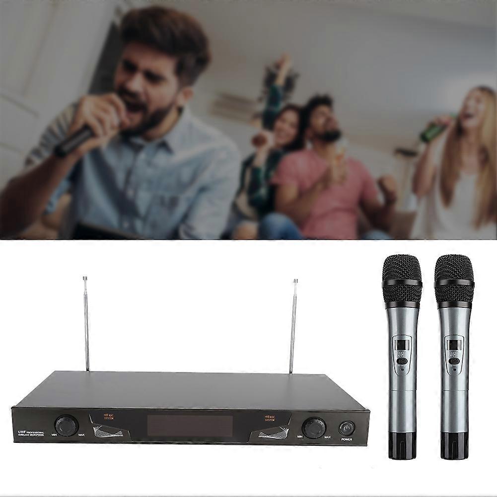 UHF Wireless Dual Handheld Microphone Set 724.9~753.4MHz US Plug
