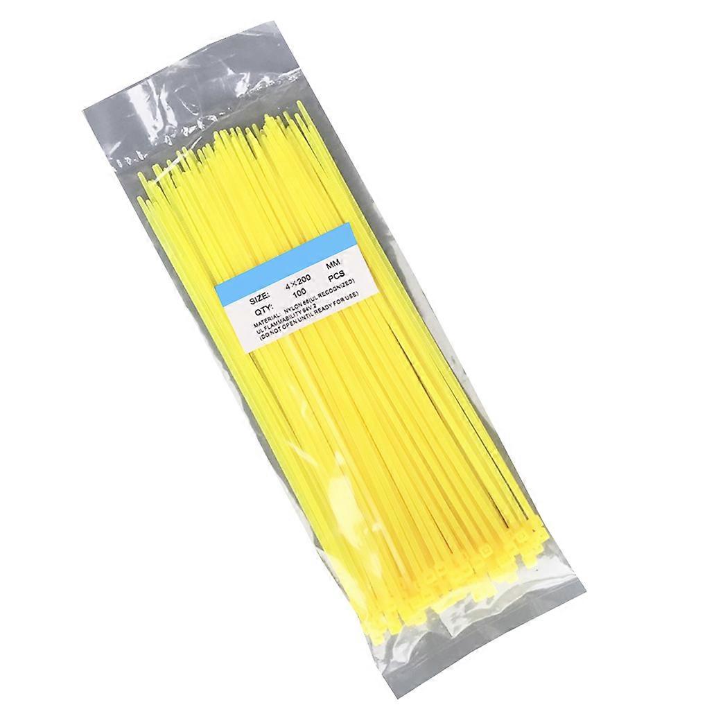 100pcs 8Colours Nylon Cable Ties Loop Tie Wire Self-Locking Strap