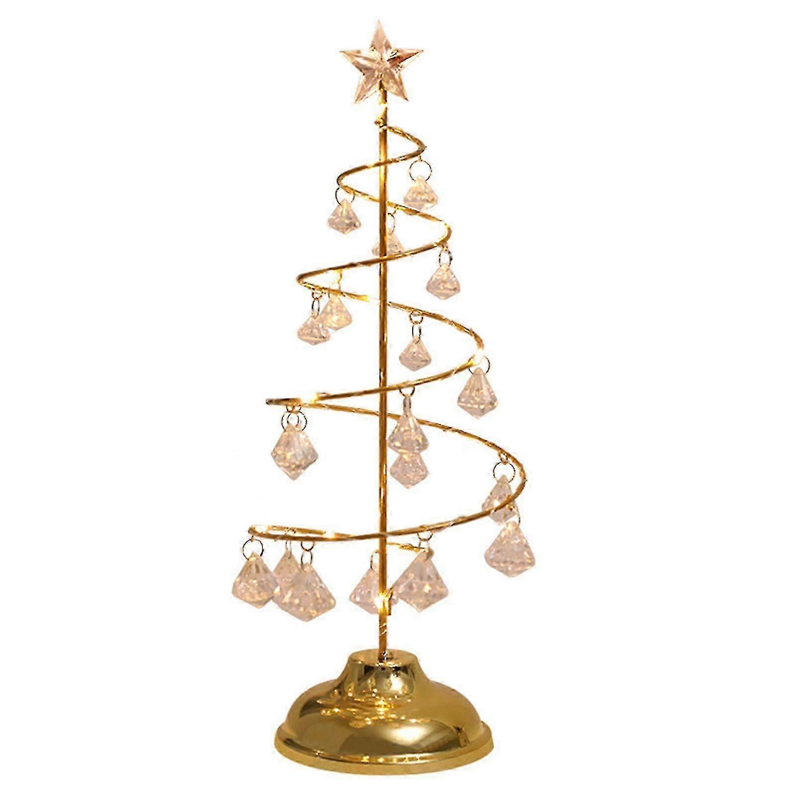 Mini Christmas Xmas Crystal Tree Lamp Creative Christmas Ornaments For Home Decoration
