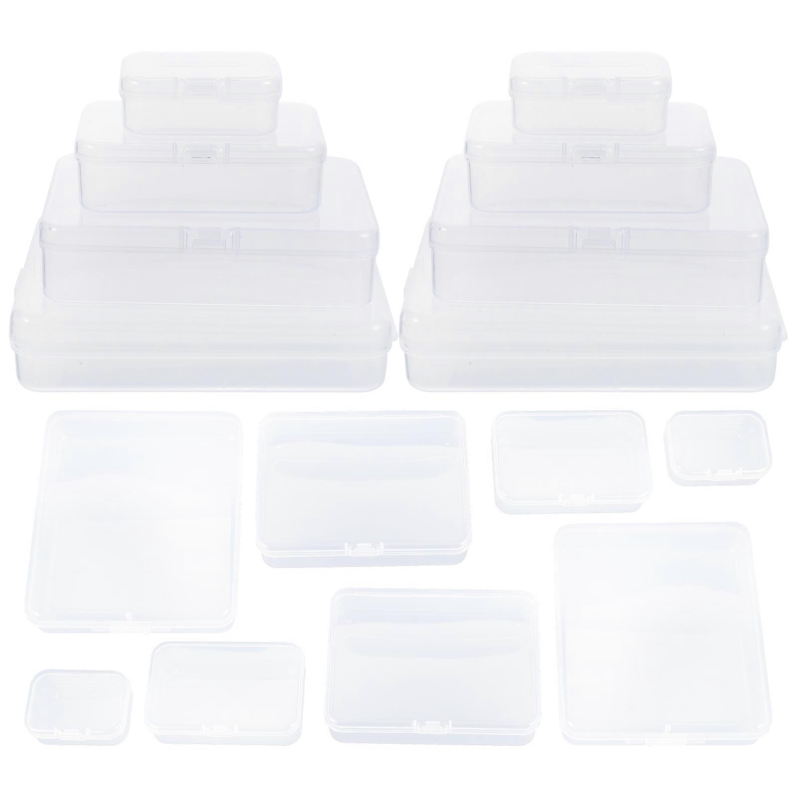 Plastic Storage Case Rectangular Container for Living Room Multi-Functional Storage Durable Transparent Pp 24Pcs