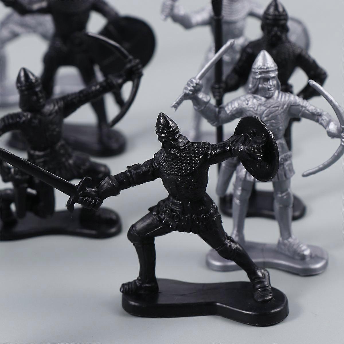 Middle Ages Soilder Toy Soldier for Decoration 60Pcs Assorted Color Models