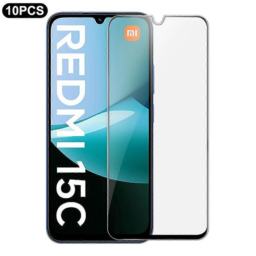 TKdaddy RURIHAI Xiaomi Redmi 15C 4G(グローバル)(171mm)/ Poco C85 4G(171mm)高アルミニウムシリコンガラスフィルム0.26mm2.5Dスクリーンプロテクター用10個