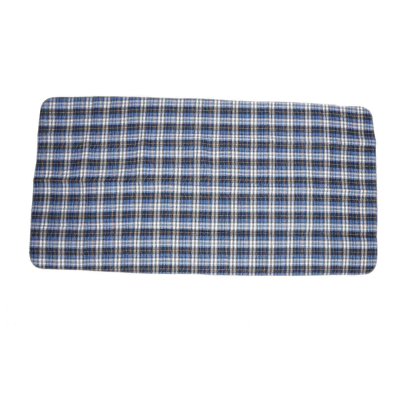Incontinence Bed Pads Multipurpose Waterproof Reusable Washable Pee Pads for Adults Elderly Blue Plaid 80x90cm / 31.5x35.4in