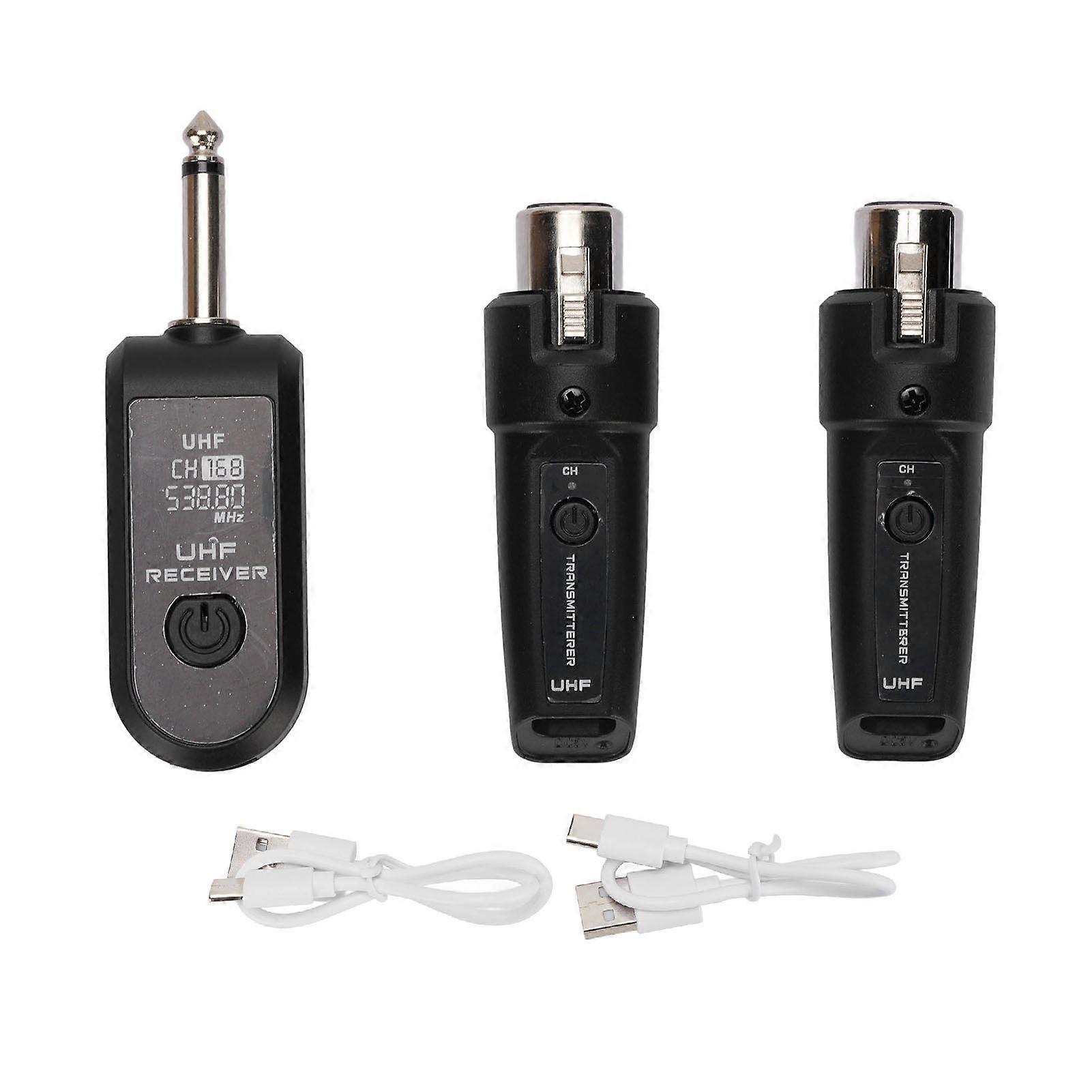 Wireless Microphone Transmitter Receiver XLR Microphone Wireless System Rechargeable Wireless Mic Adapter for Mixer Dynamic Mic 6.35mm Interface
