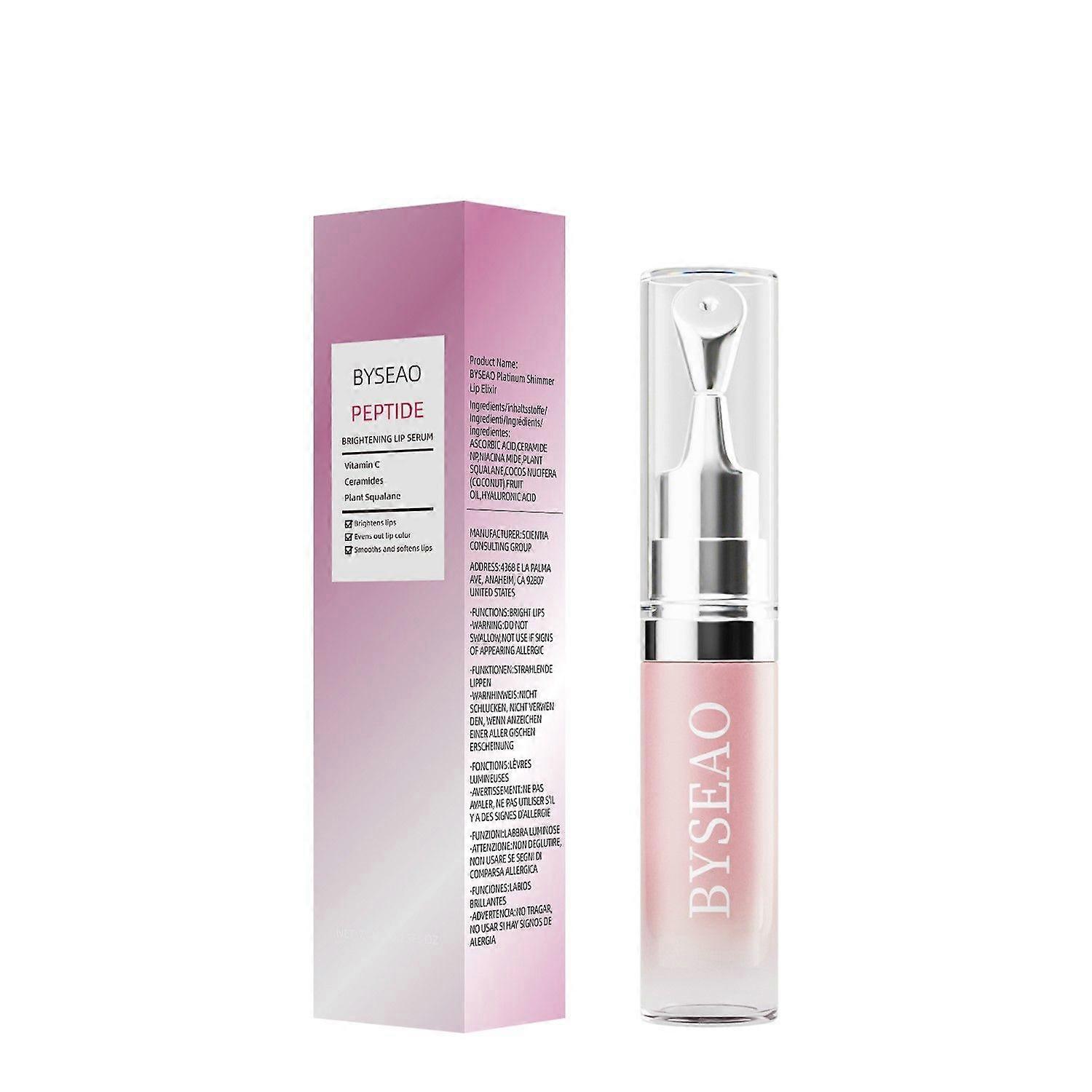 Peptide Brightening Lip Serum, Hydrating Lip Treatment Moisturizer Day & Night Deeply Nourish & Volumize Lip Plumper Gloss, Relieve Dryness for Glowy,