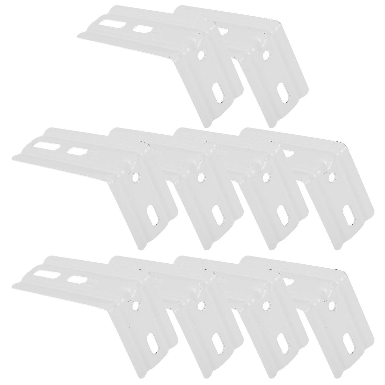 40Pcs White Blind L Bracket Metal Clamp for Vertical Blinds