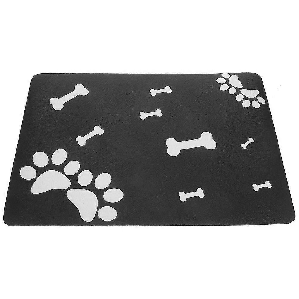 Pet Feeding Mat Diatomite for Reusable Use 3Pcs Black Cat and Dog Bowl Mats