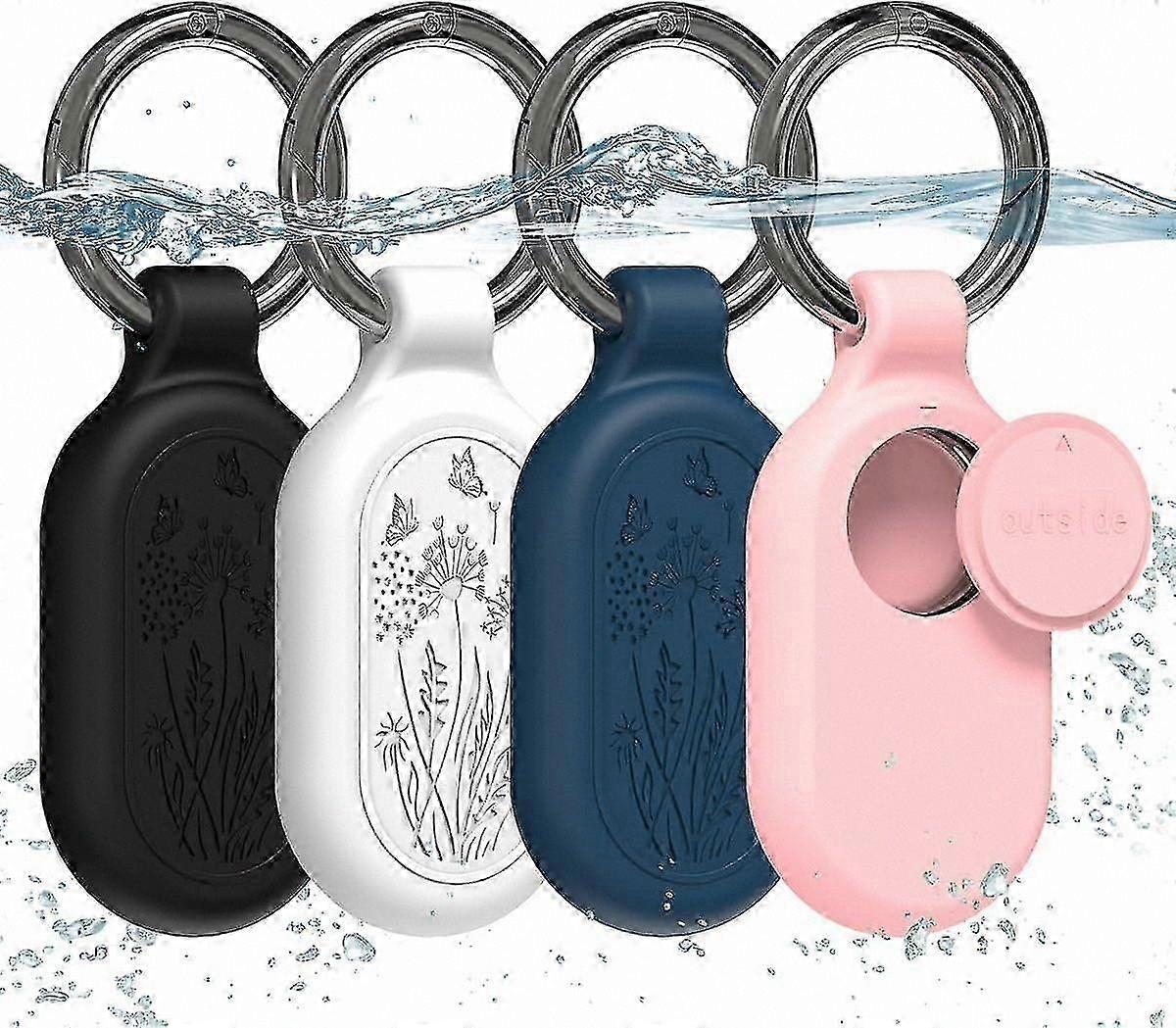 4-Pack Silicone Protective Cases for Smart Tracker 2, Waterproof Full Coverage with Key Ring for Keys, Pets, Luggage