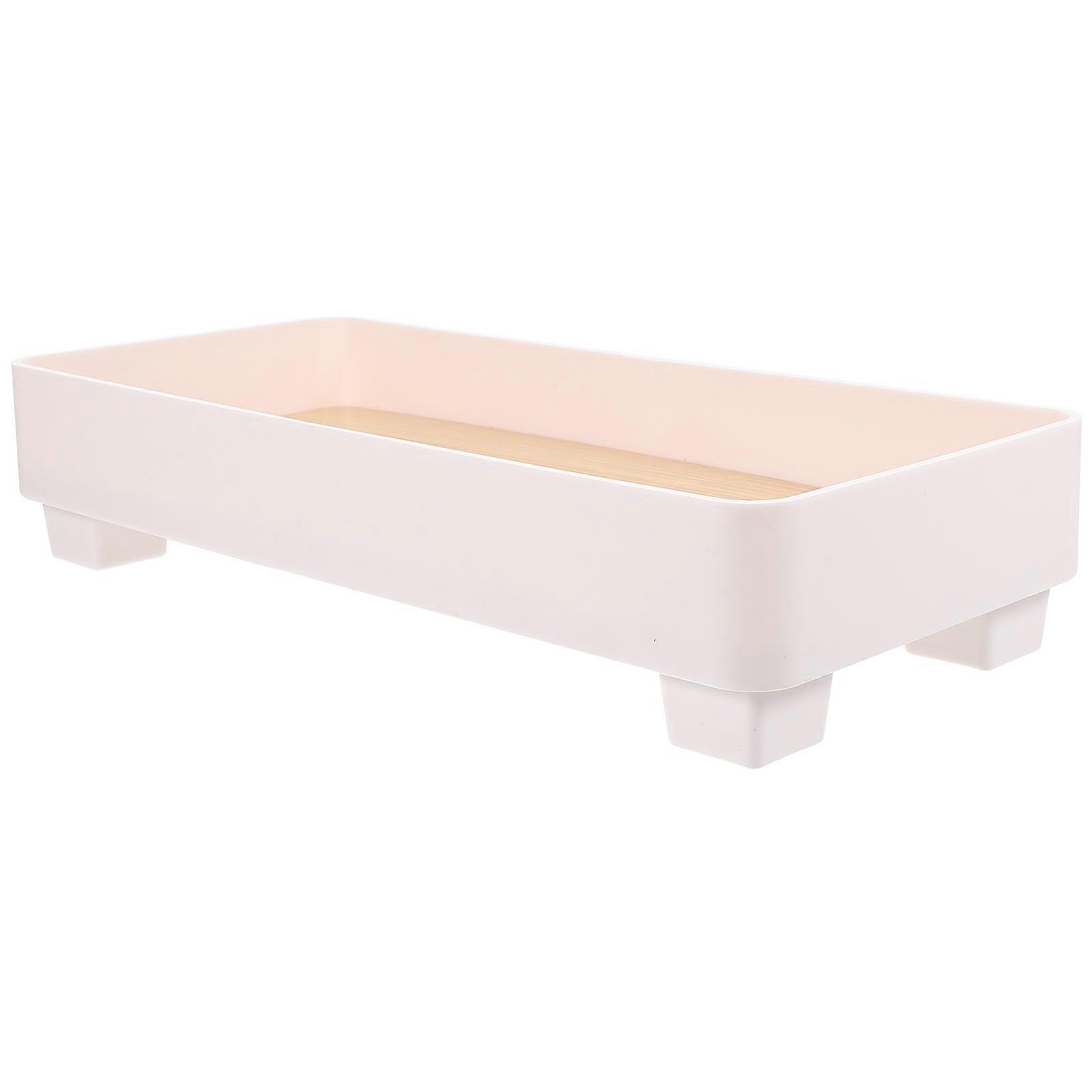 Cosmetic Container Jewelry Display Tray for Storage Use 2Pcs Beige Desktop Tray