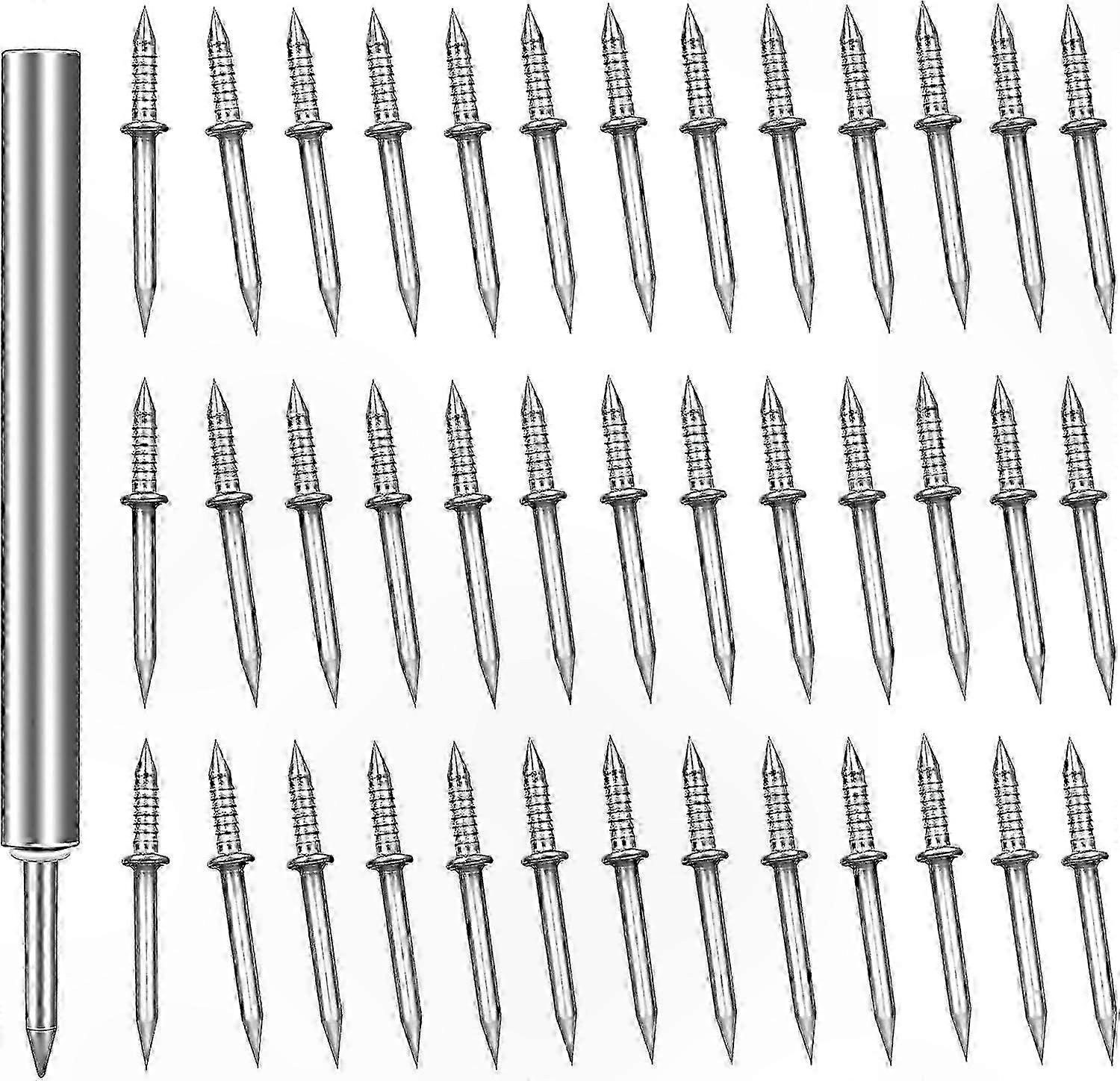 200-Pack Double Head Nails for Skirting Boards with 3-Piece Tool Set