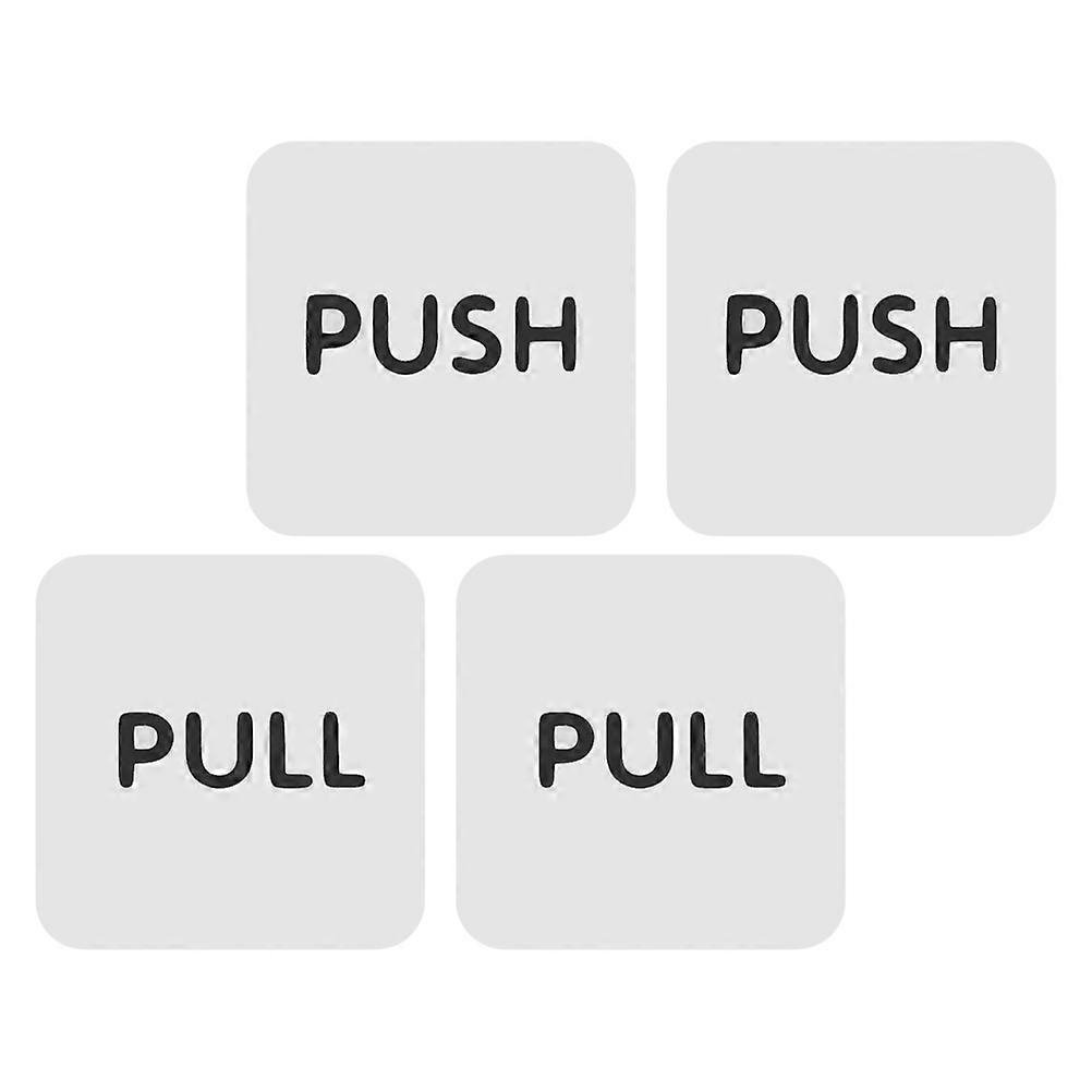 Square Acrylic Push Pull Signs For Glass Doors 10 Pairs Modern Design Versatile Use White For Business Entrance