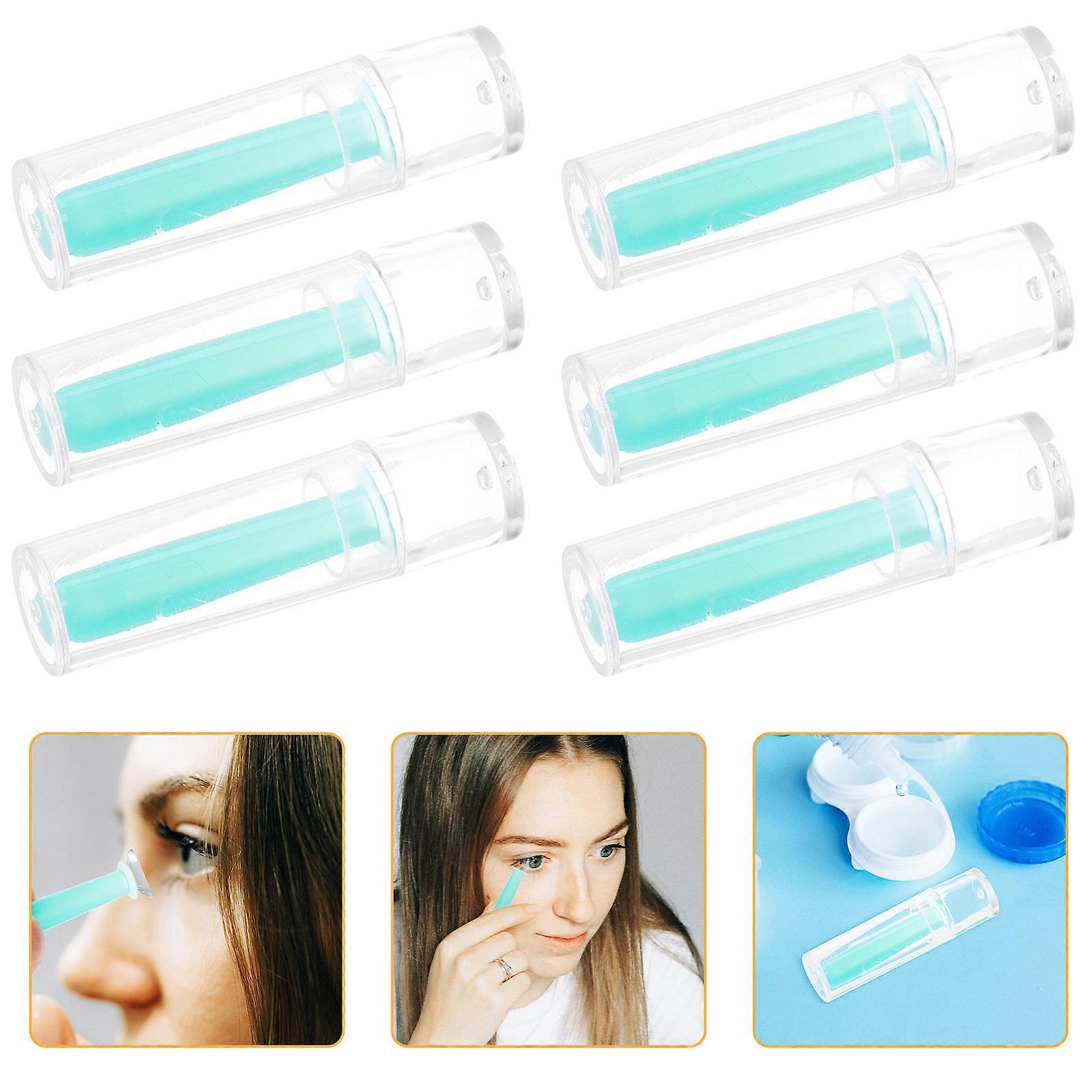 Portable Contacts Lens Applicators 60Pcs Hollow Design For Daily Use Eye Protection Silicone Material Small Size 1.65X0.43In