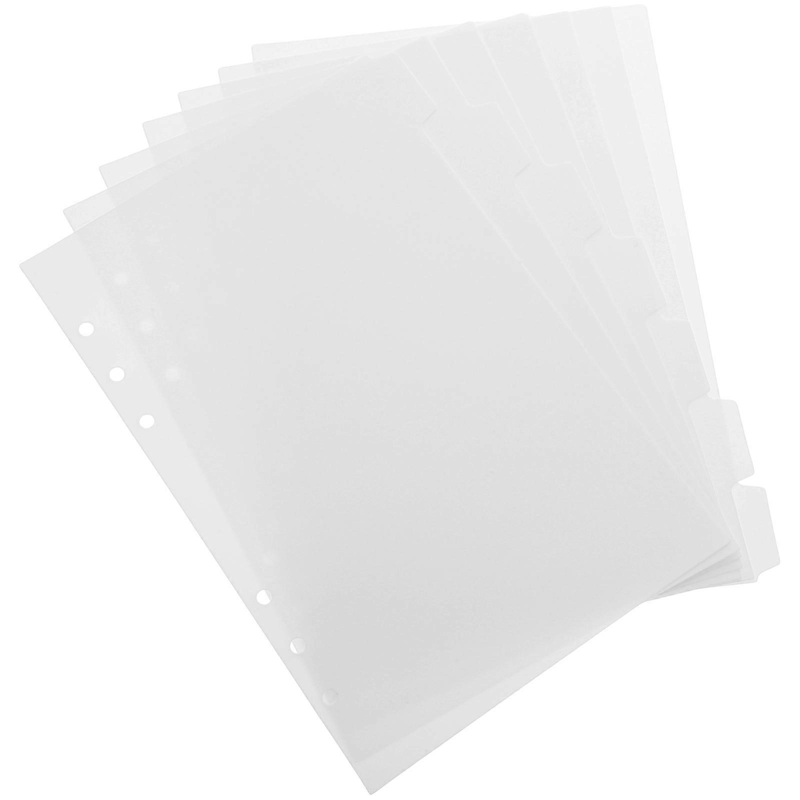 Binder Dividers White Plastic for Office Use 5Pcs 2 Books Set