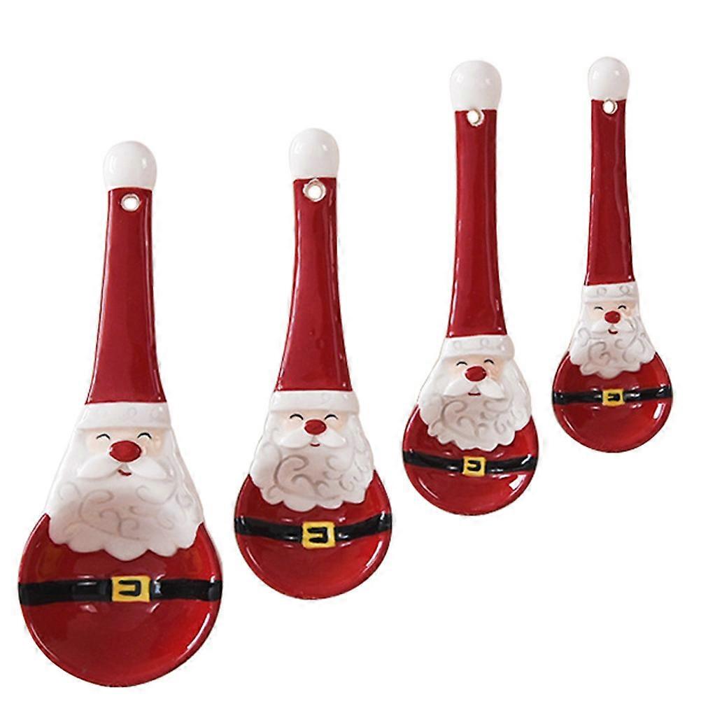 1Set Ceramic Santa Claus Measuring Spoon for Cooking with Use