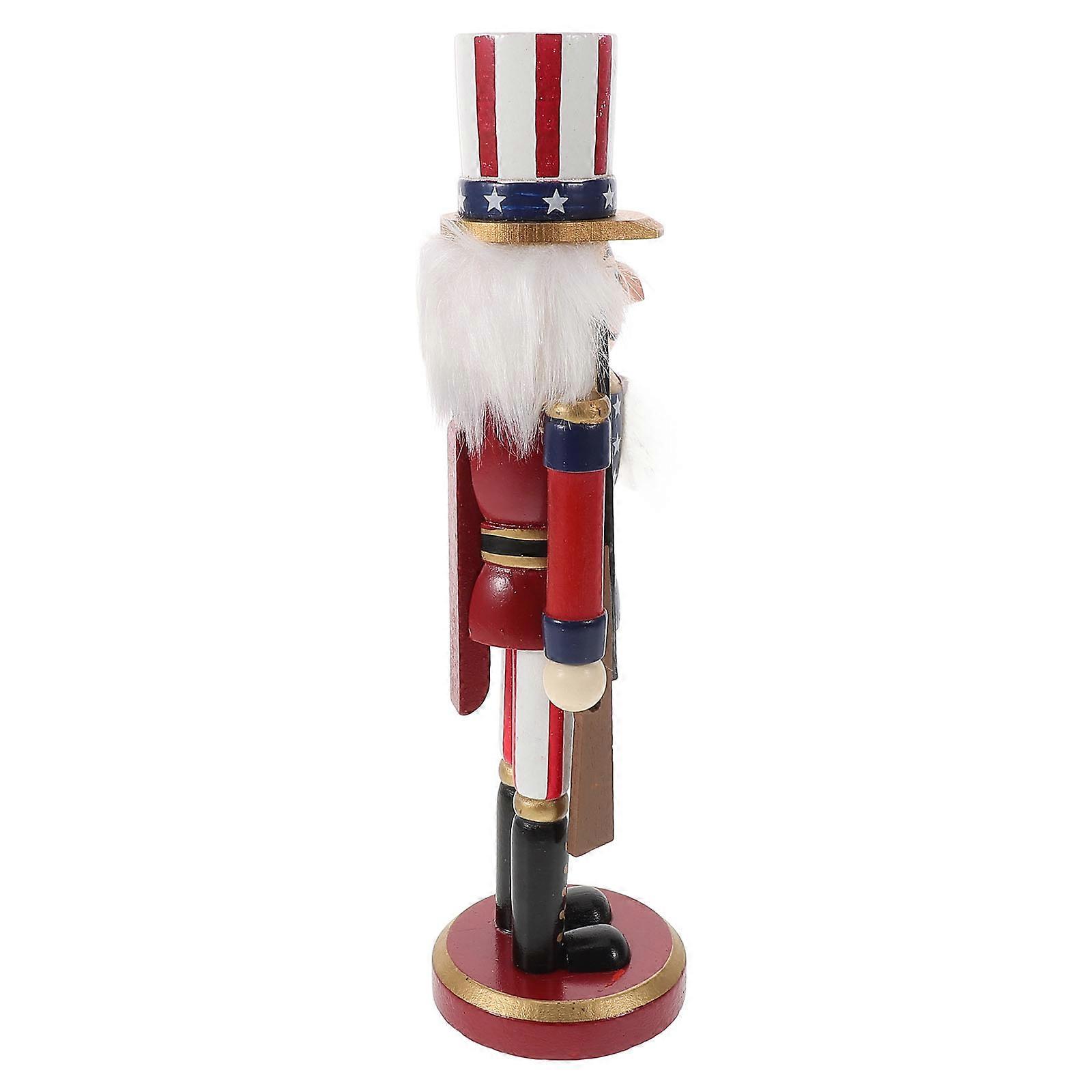 Christmas Crafts Wooden Walnut Soldier Nutcracker Puppets 3Pcs Set