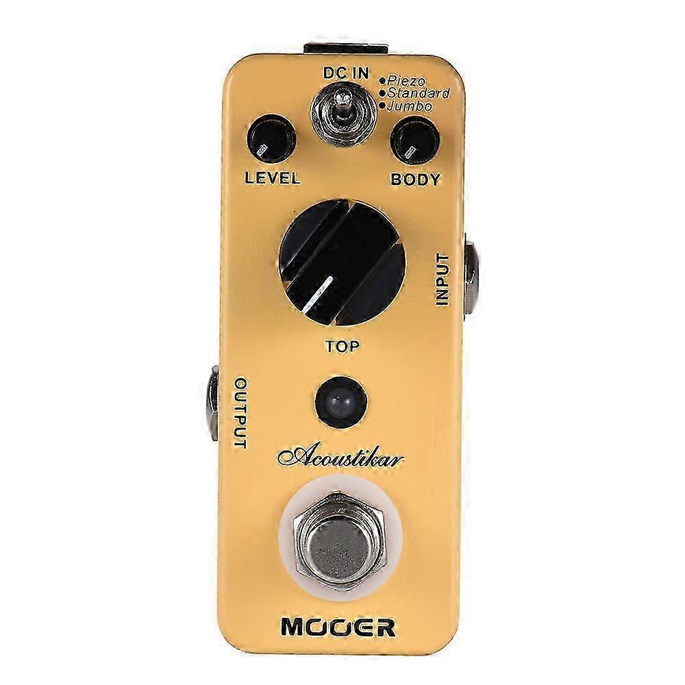 MOOER Acoustikar Akustikgitarre Simulator Effektpedal True Bypass mit 3 Modi (Piezo/Standard/Jumbo)