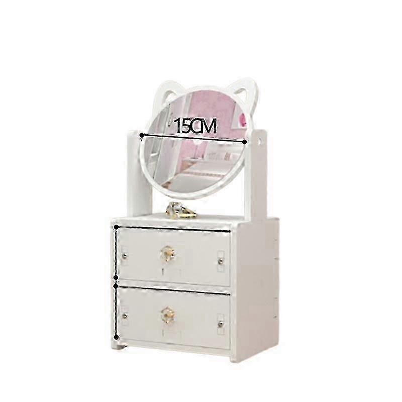 25-26 Makeup mirror with drawers Small double drawer round mirror model 1