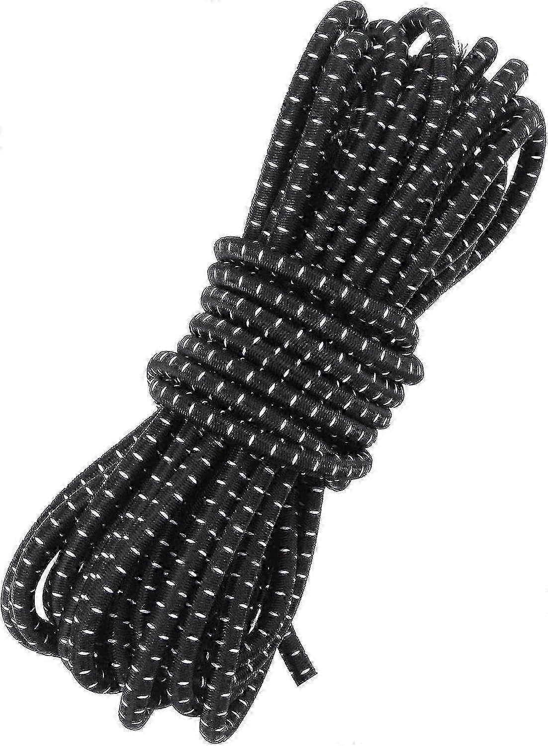 Fantasyon 4mm Black Elastic Cord 10 Meter 4mm Elastic String Bungee Cord Round Stretchy Cord Bungee Rope Multifunctional Drawstring Elastic for Back 2