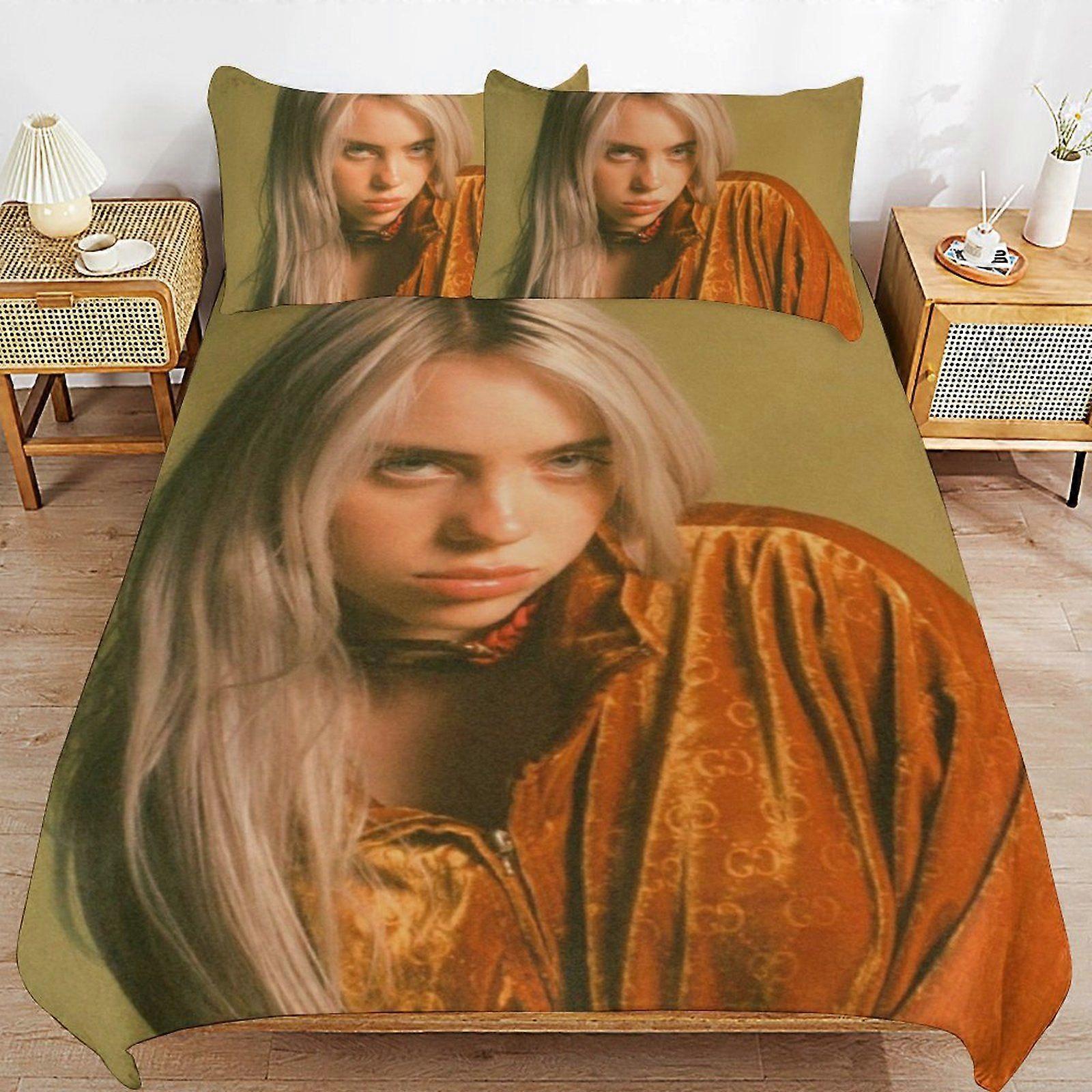 x434 Billie Eilish Classic Feel Thread Line Comfort Touch Secure Zip Practical Layer Duvet Cover Sets Habit z434