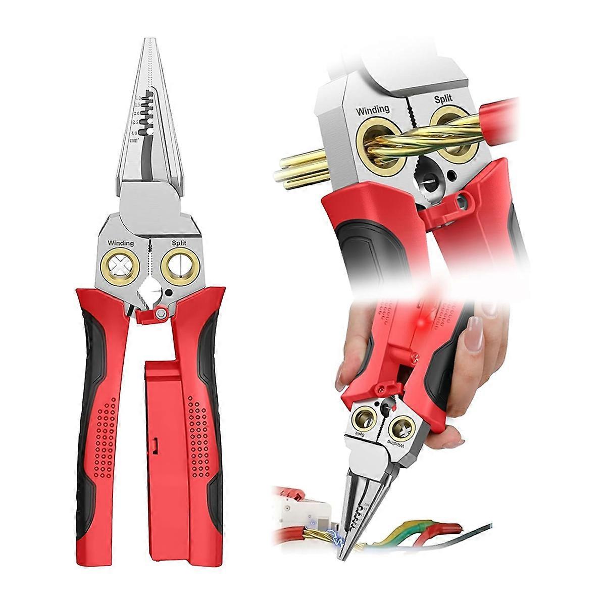 Multifunctional Wire Stripper Twister for Cutting and Pulling Wires,Cable Scissors,Voltage Tester Pl