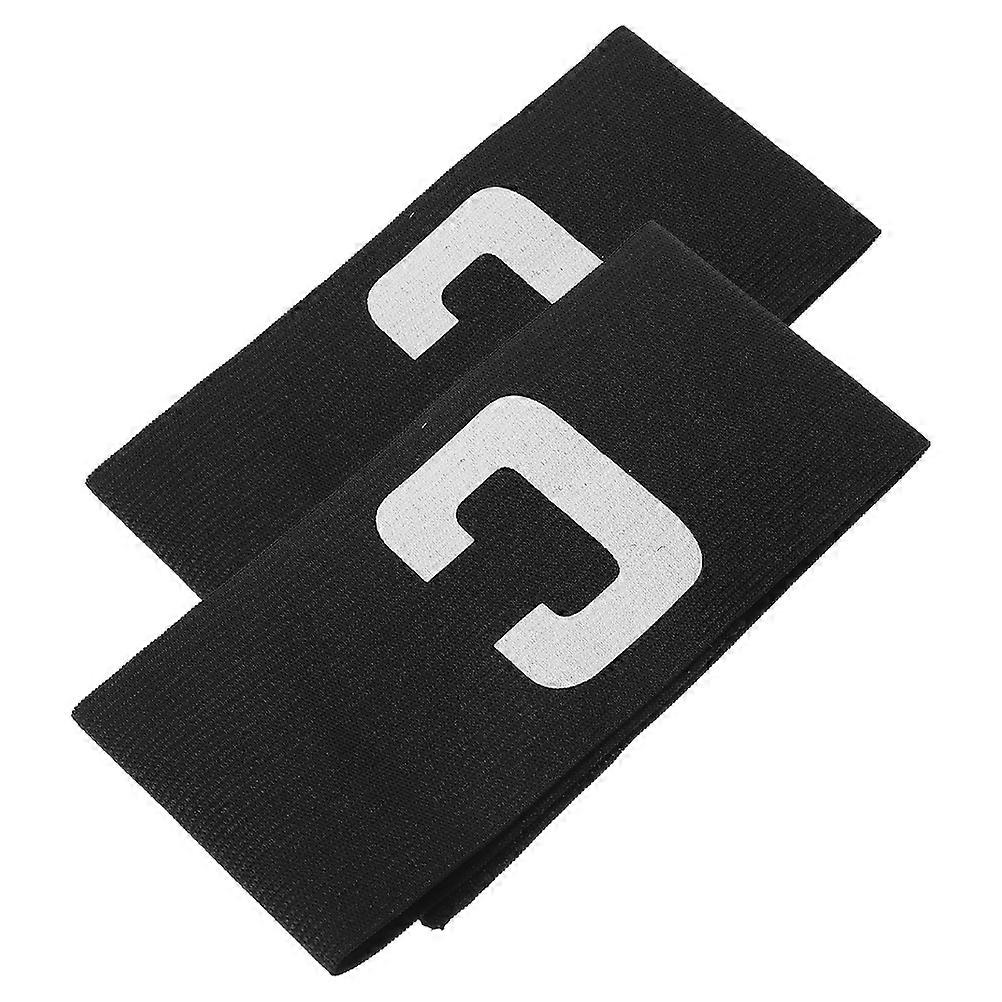 Adjustable Captain Armband For Athletes Team Sports Identification 10 Pcs Elastic Black