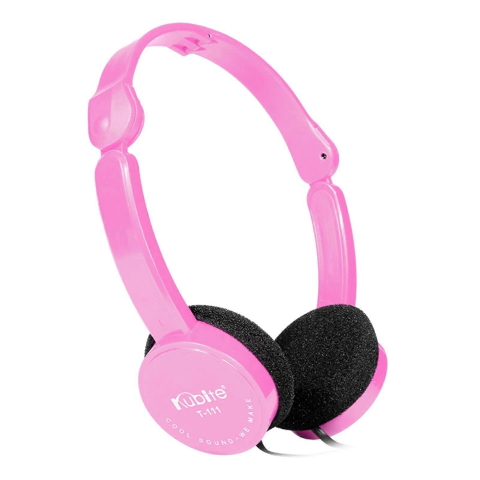 Retractable Foldable Overear Headphone With BuiltIn Microphone For Kids Pink Wired PC Headset For Gaming